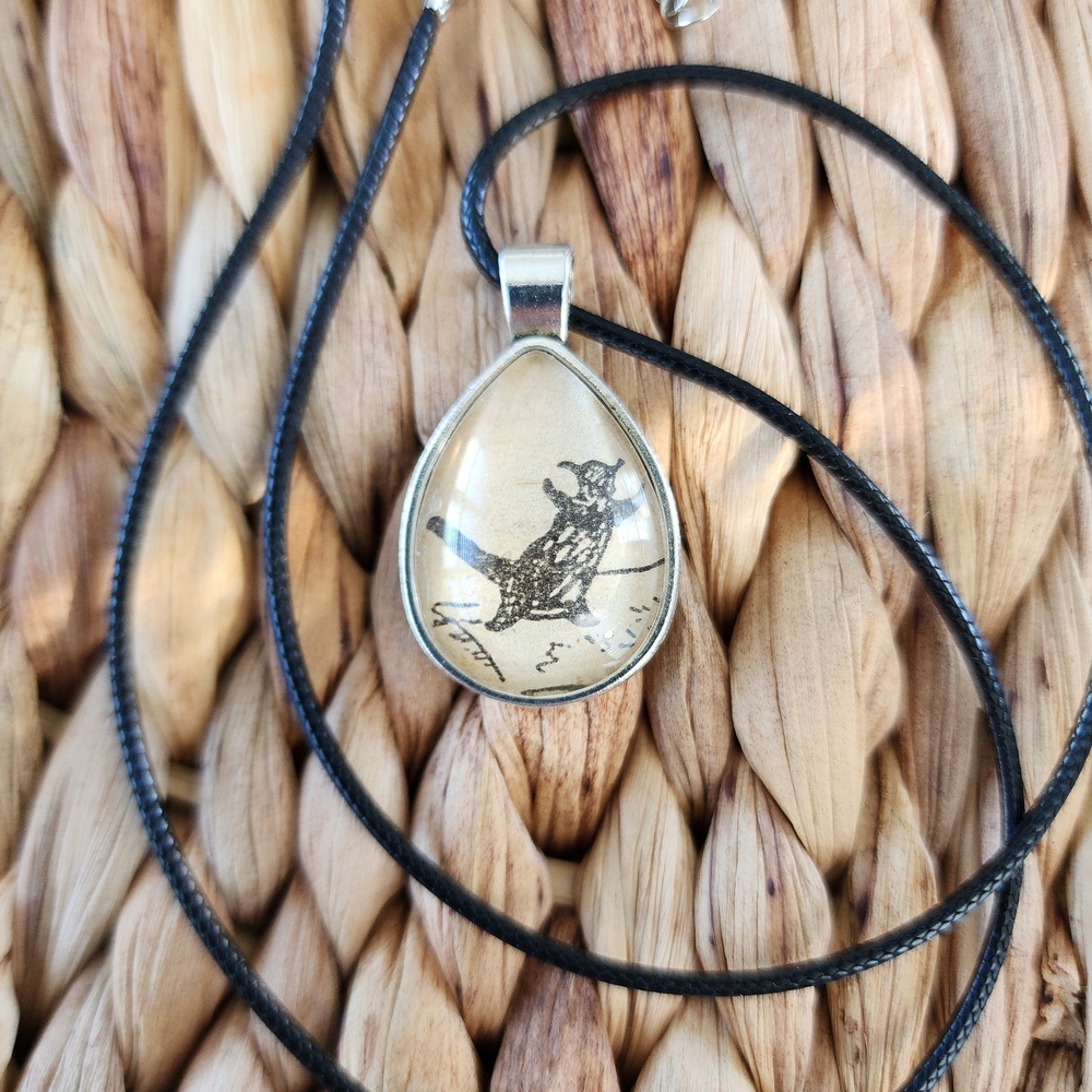 Roo Upcycled 1970s Winnie the Pooh Book Page Illustration Pendant Necklace